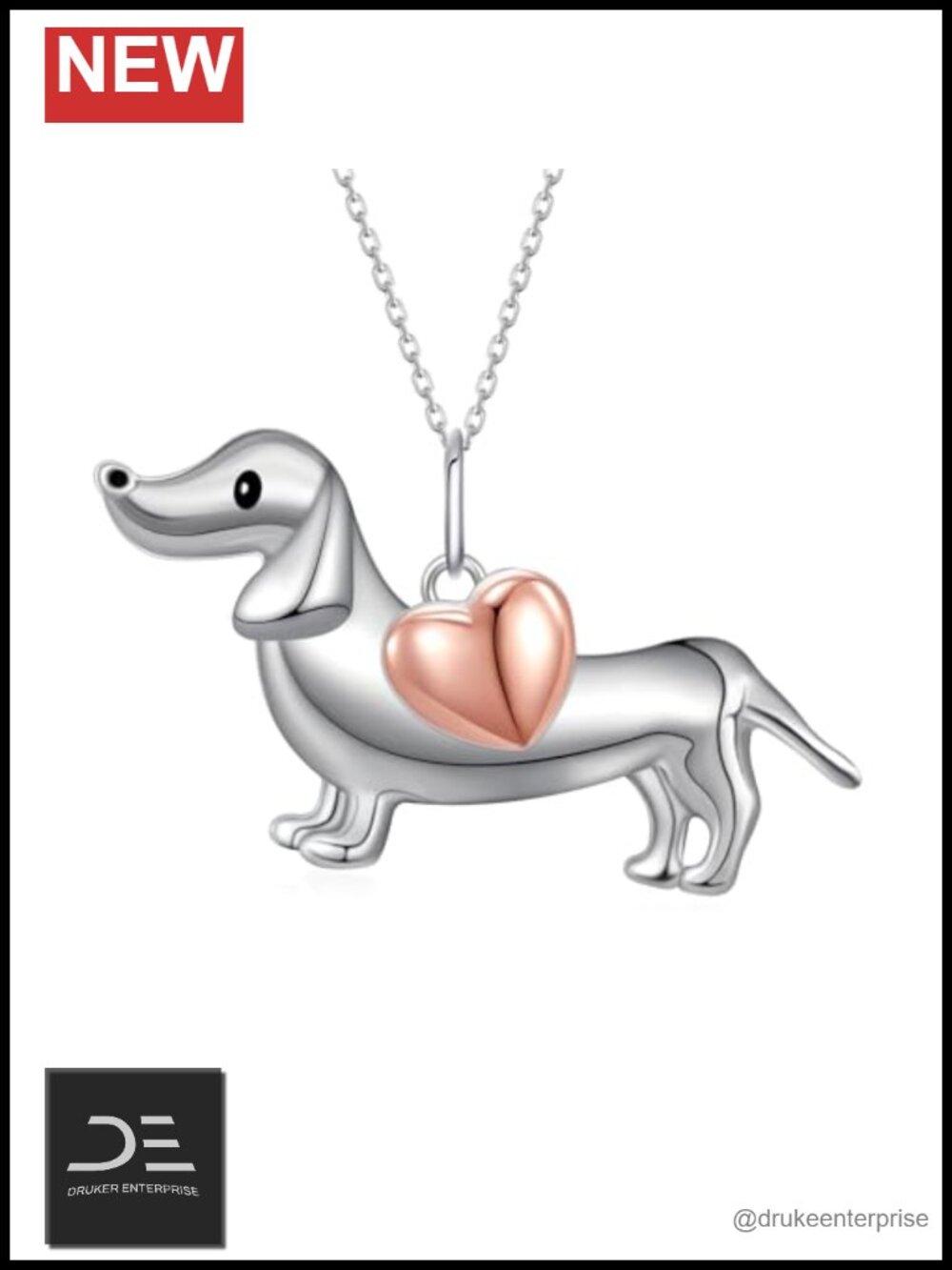 925 Sterling Silver Dachshund Necklace for Women Mom Dog Pendant Jewelry